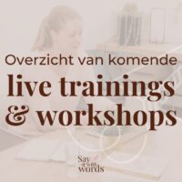 live trainings & workshops say it with words