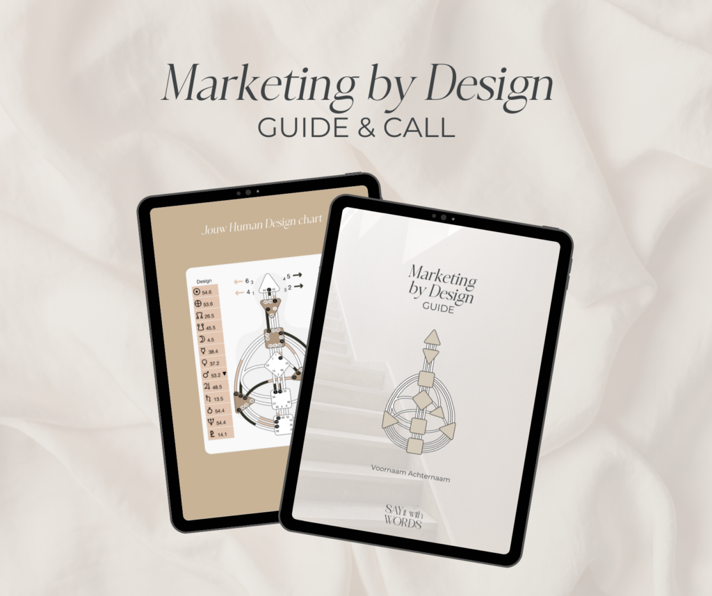 Marketing by Design Guide & Call | Say it with words
